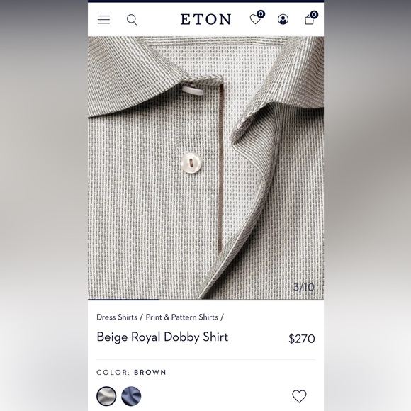 Eton brown dress shirt in great condition - Picture 1 of 7
